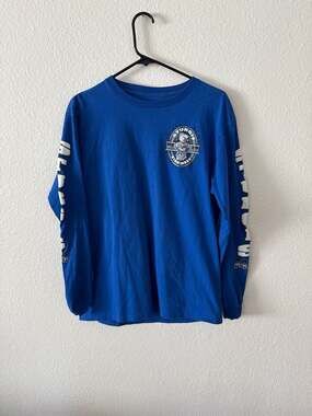 Sturgis 2010 70th Annual Bike Week Blue Long Sleeve Shirt Eagle Engine Graphic